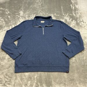 Faherty Legend 1/4 zip Sweater Mens Size XL Riviera Blue Long Sleeve knit cotton